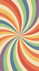 Colorful retro swirl design with rainbow colors and vintage abstract background