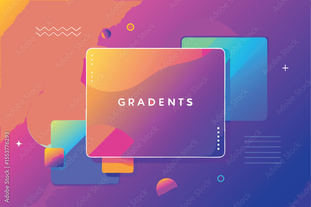 Poster vivid gradients create a modern abstract background with colorful shapes and dynamic patterns for di