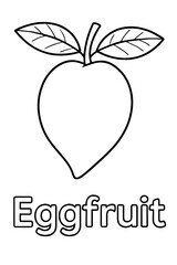 Fototapeta premium Eggfruit Coloring Page Simple Line Drawing of Tropical Fruit