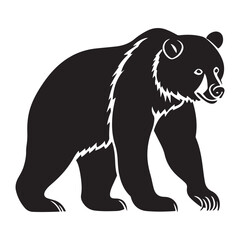 Obraz premium Black bear silhouette isolated on white 