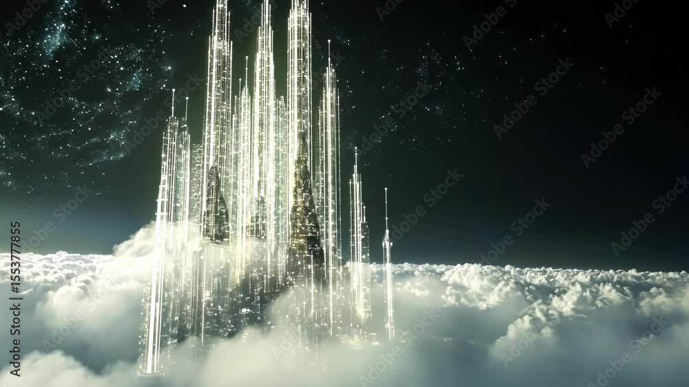 Poster a dynamic graph ascending through space showcasing the rise of global connectivity with holographic 
