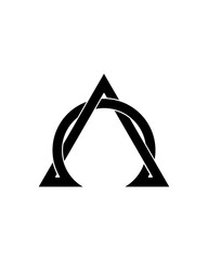 alpha omega on white background for tattoo symbol religion icon logo. vector illustration