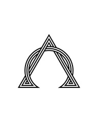 alpha omega on white background for tattoo symbol religion icon logo. vector illustration