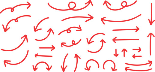Line art sketch Hand drawn arrow decoration element icon set vector illustration	