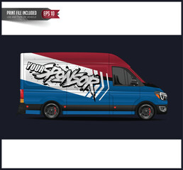Customizable Van Wrap Design with Graphics Side view