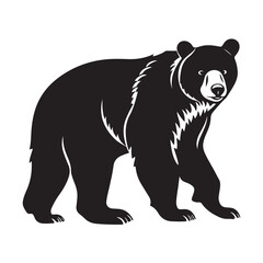 Fototapeta premium Black bear silhouette isolated on white 