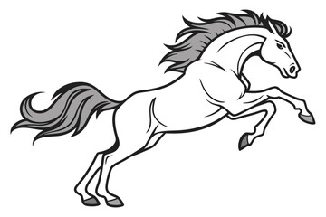 Powerful Horse Rearing Vector Graphic