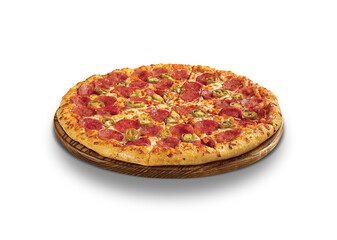 pizza on a white background