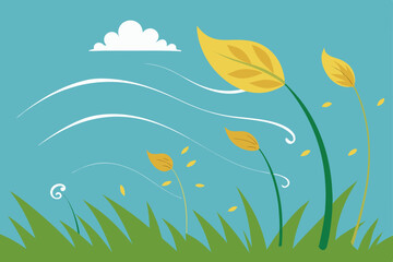 spring landscape with grass and flowers