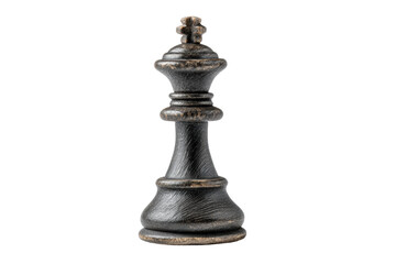 PNG Antique wooden chess king piece against black background