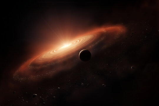 Disque protoplan&eacute;taire abritant une &eacute;toile T Tauri CTTS et une exoplan&egrave;te gazeuse g&eacute;ante en formation.
