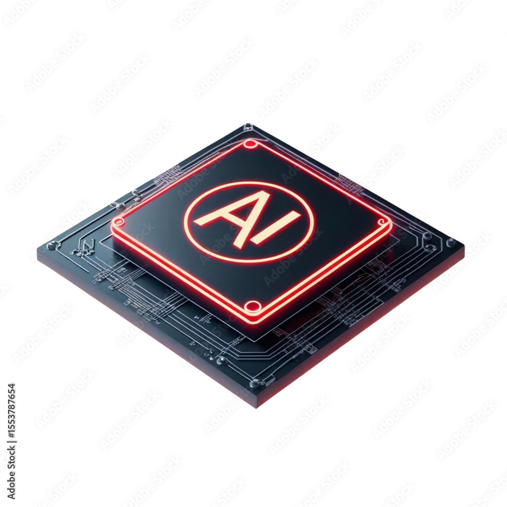 Poster artificial intelligence ai chip processor technology innovation futuristic computing hardware design