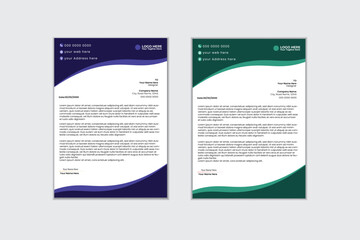 Clean and professional corporate company business letterhead template design with color variation bundl