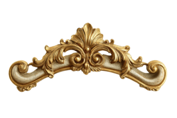 PNG Ornate gold baroque decorative element on black background