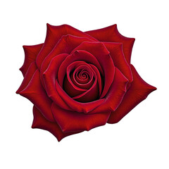Vibrant red rose in pristine bloom captured elegantly against a clean white backdrop Ideal for expressing love and romance in a simple yet powerful way