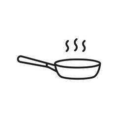Simple Frying Pan Illustration with Wavy Steam Lines Emanating Cooking and Culinary Design Perfect for Recipe Blogs and Culinary Content