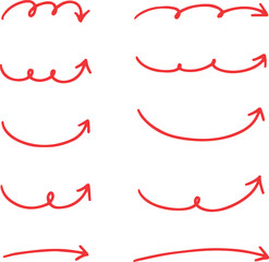 Line art sketch arrow decoration element icon set vector illustration