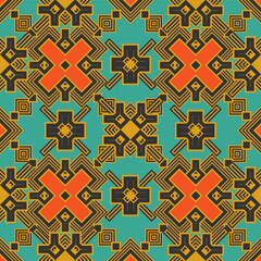 Seamless pattern with complex intertwined ornament. Vector illustration