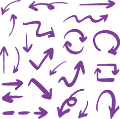 Line art sketch arrow decoration element icon set vector illustration