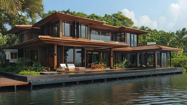kochi waterfront modern house indian architecture video