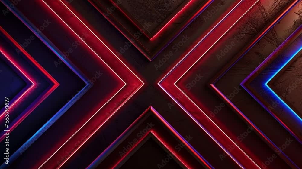 Poster vibrant abstract background with neon lighting in red and blue, featuring intersecting lines that cr