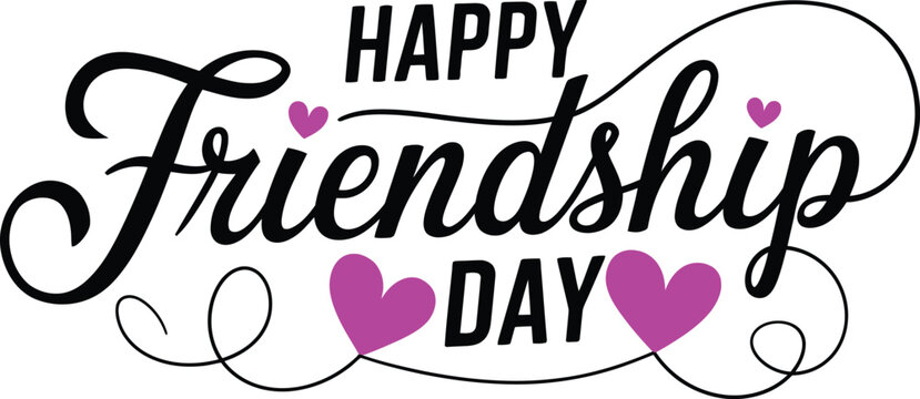 Happy friendship day creative typography design, vector illustration - Powered by Adobe