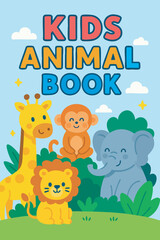 Naklejka premium Kids Art Book Mascot Cartoon Character Logo or Cover Template