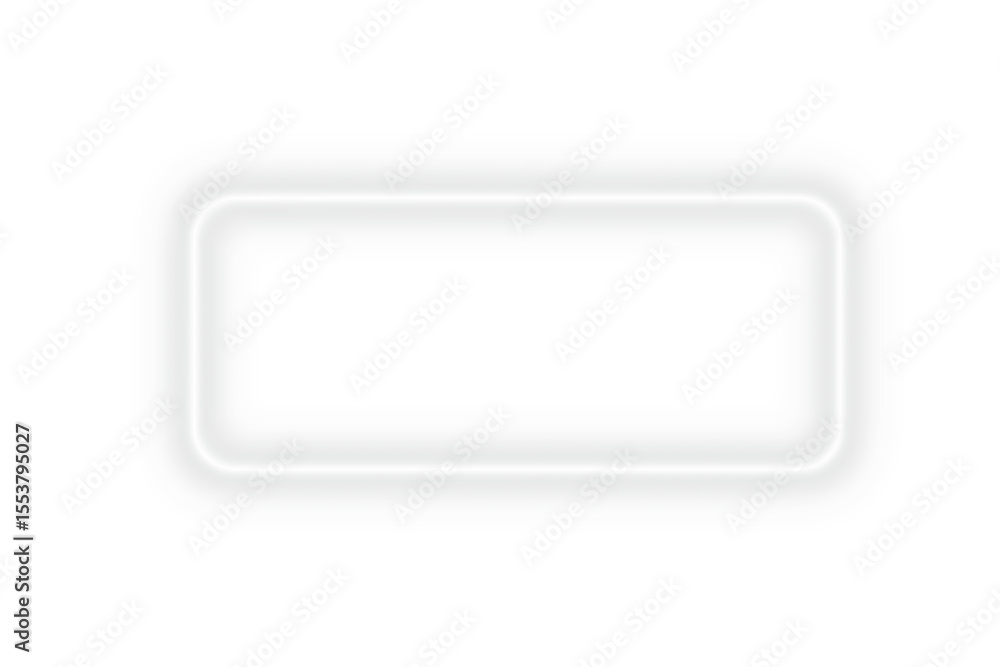 Poster bright white neon glowing rounded rectangle frame light border design with empty center space and tr