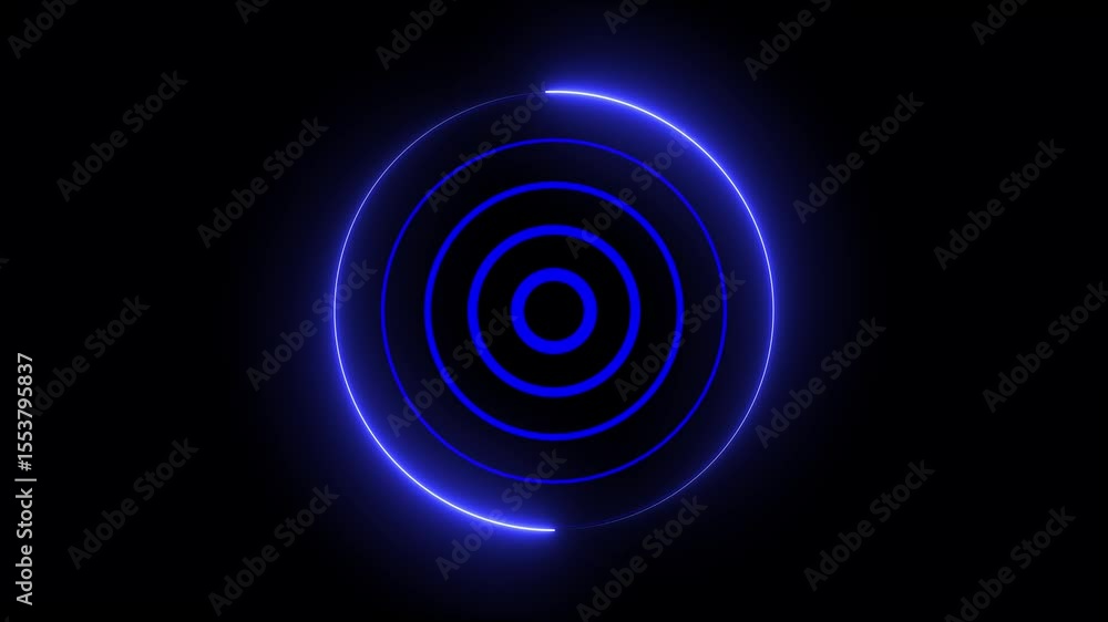 Aufkleber radio waves background. network tower produced radio wave concept with neon line circle digital radi