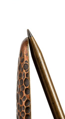 Copper rod and point on white background
