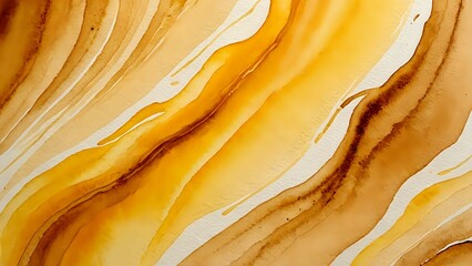 Warm golden yellow and sandy beige watercolor flow with visible brush marks reflect organic light