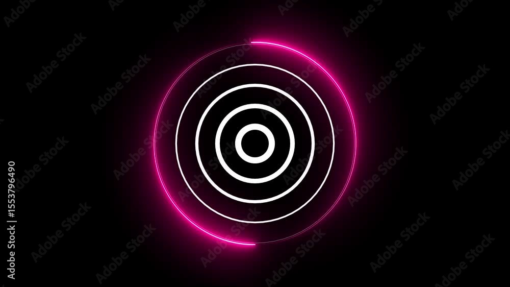 Aufkleber radio waves background. network tower produced radio wave concept with neon line circle digital radi