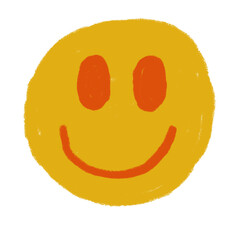 hand drawn happy face, smiley face icon illustration on transparent background