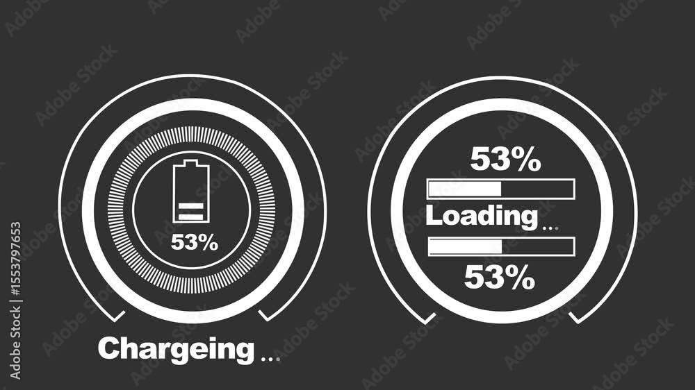 Poster electric car charging animation background. showing charger icon and loading number charge full conc