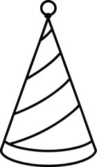 party hat icon line art vector illustration on transparent background
