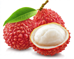 lychee fruit with a transparent background