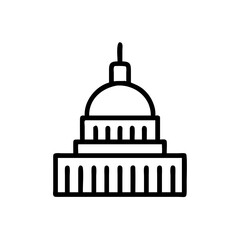 United States Capitol Building Outline Icon Design