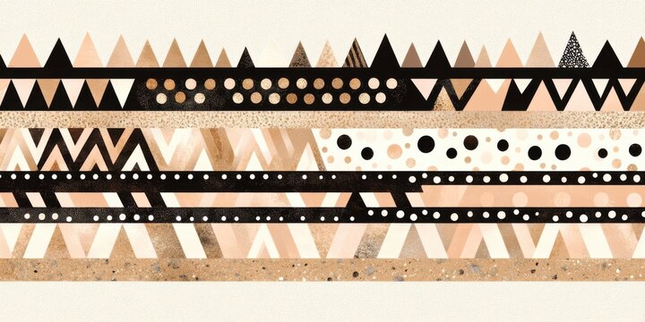 Abstract geometric tribal pattern with stripes and triangles