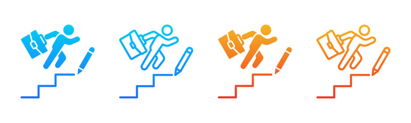 Career Advancement icon sheet multiple style collection