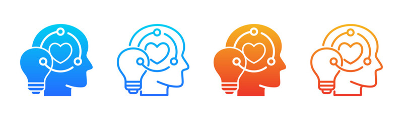 Emotional Intelligence icon sheet multiple style collection
