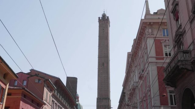Famous landmark, The Two Towers in Bologna, Italy