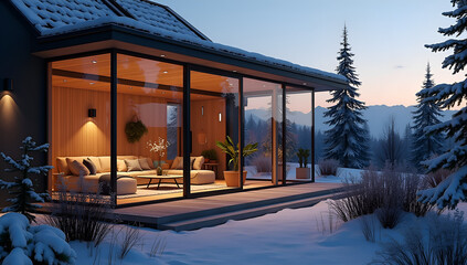 Scandinavian Winter Garden: A Twilight Escape