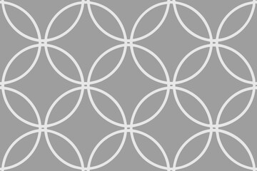 Fototapeta premium Geometric pattern of overlapping circles on a gray background creating a seamless design