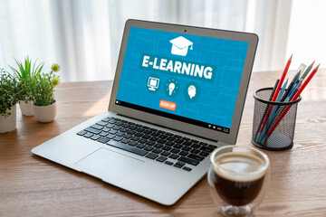 E-learning website with modish sofware for student to study online on the internet network