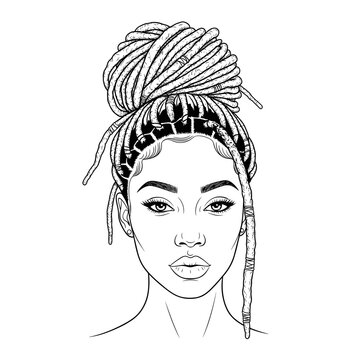 Dreadlocks pulled into half-up bun &mdash; textured and natural Chic woman with dreadlocks hairstyle showcasing modern elegance and cultural style