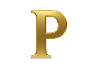 Obraz premium Golden Letter P Elegant Typography Design Element isolated on transparent background