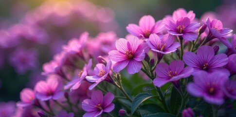 Dense purple flower cluster bed, vibrant blooms interlinked , flora, detail, floral design