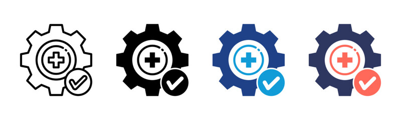 Obraz premium Health Optimization icon sheet multiple style collection