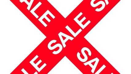 red sale sign with cross illustration 