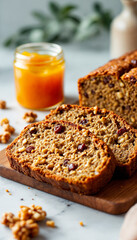 Sedona Date Nut Bread, Arizona – Moist slices with chopped dates and walnuts, a rustic regional loaf ideal for bakery menus
